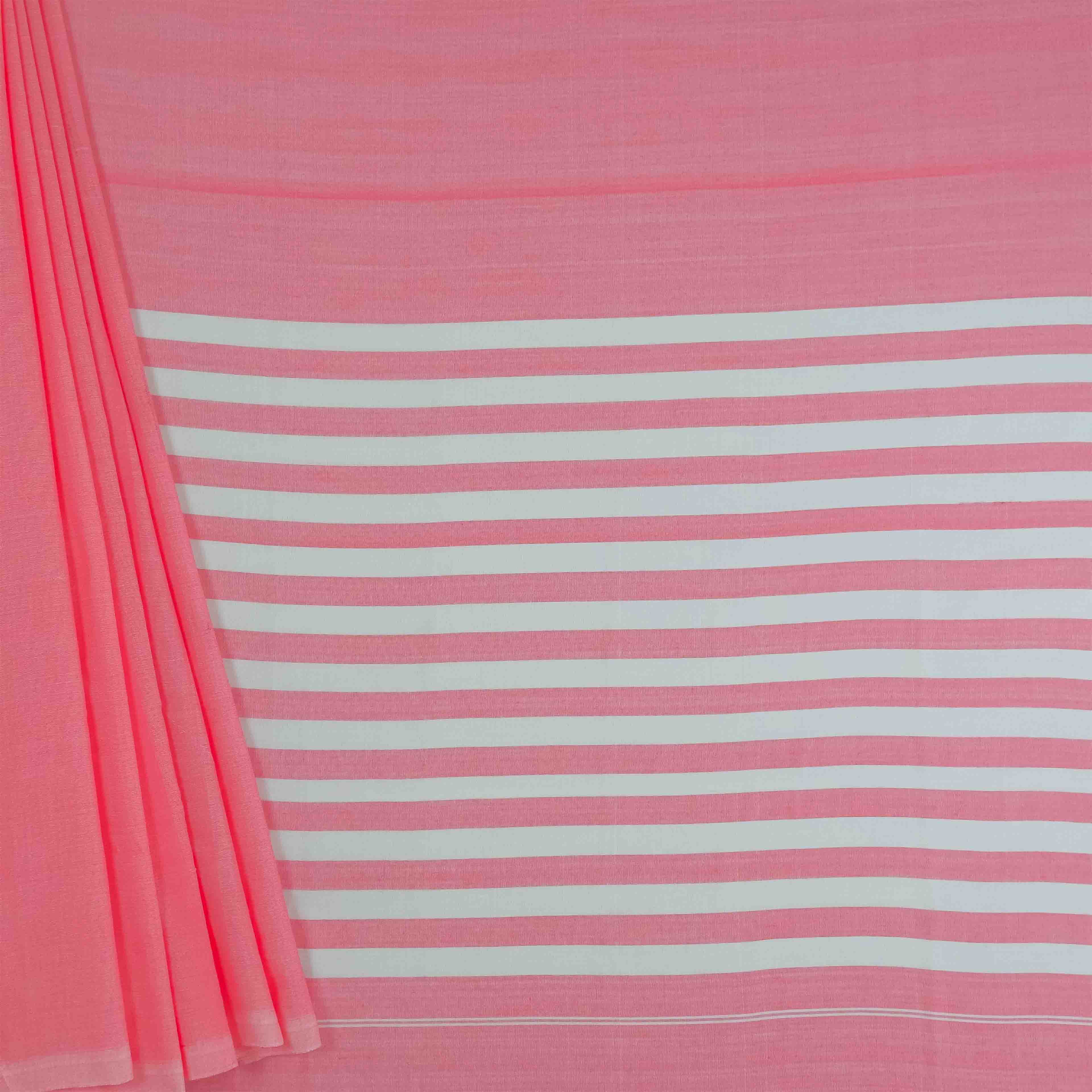 Khadi Cotton Saree - Pink