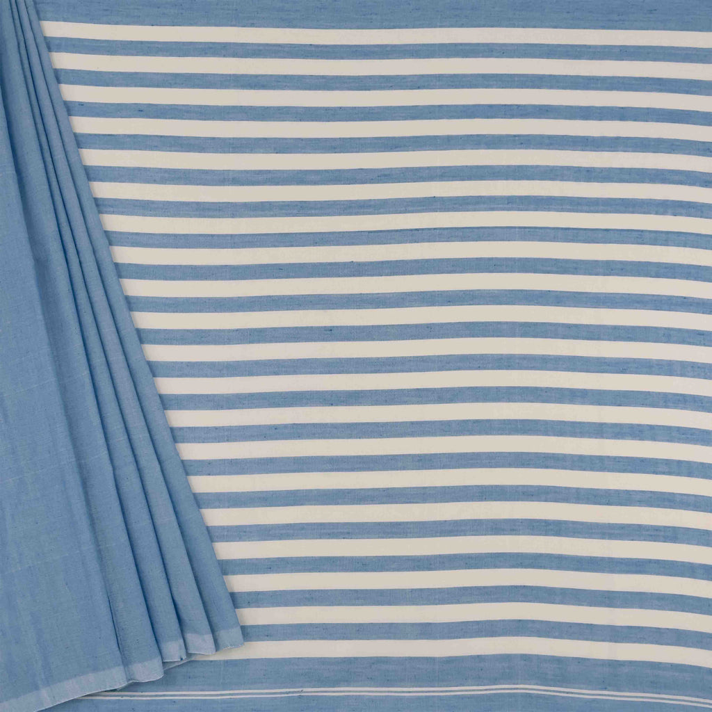 Khadi Cotton Saree - Blue