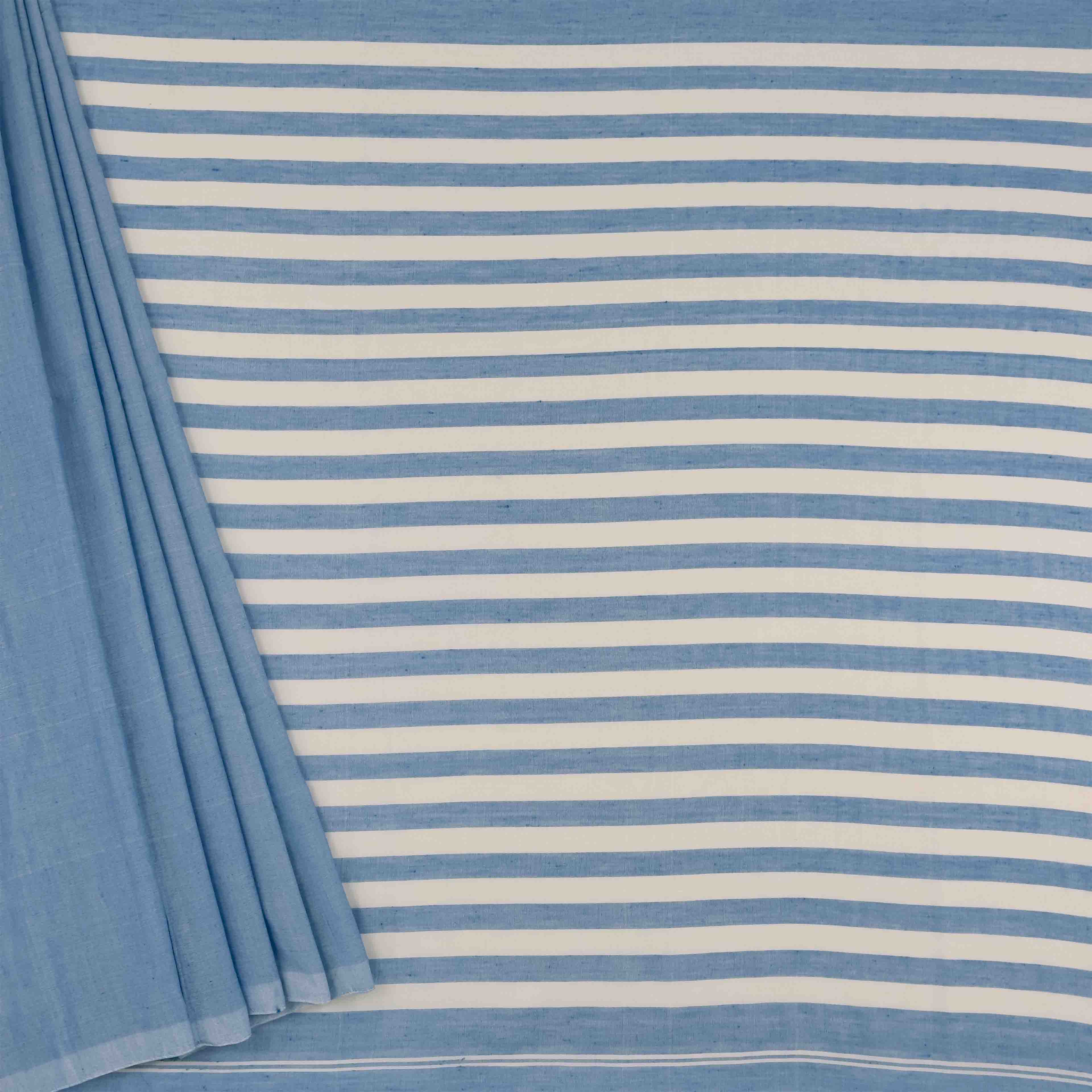 Khadi Cotton Saree - Blue