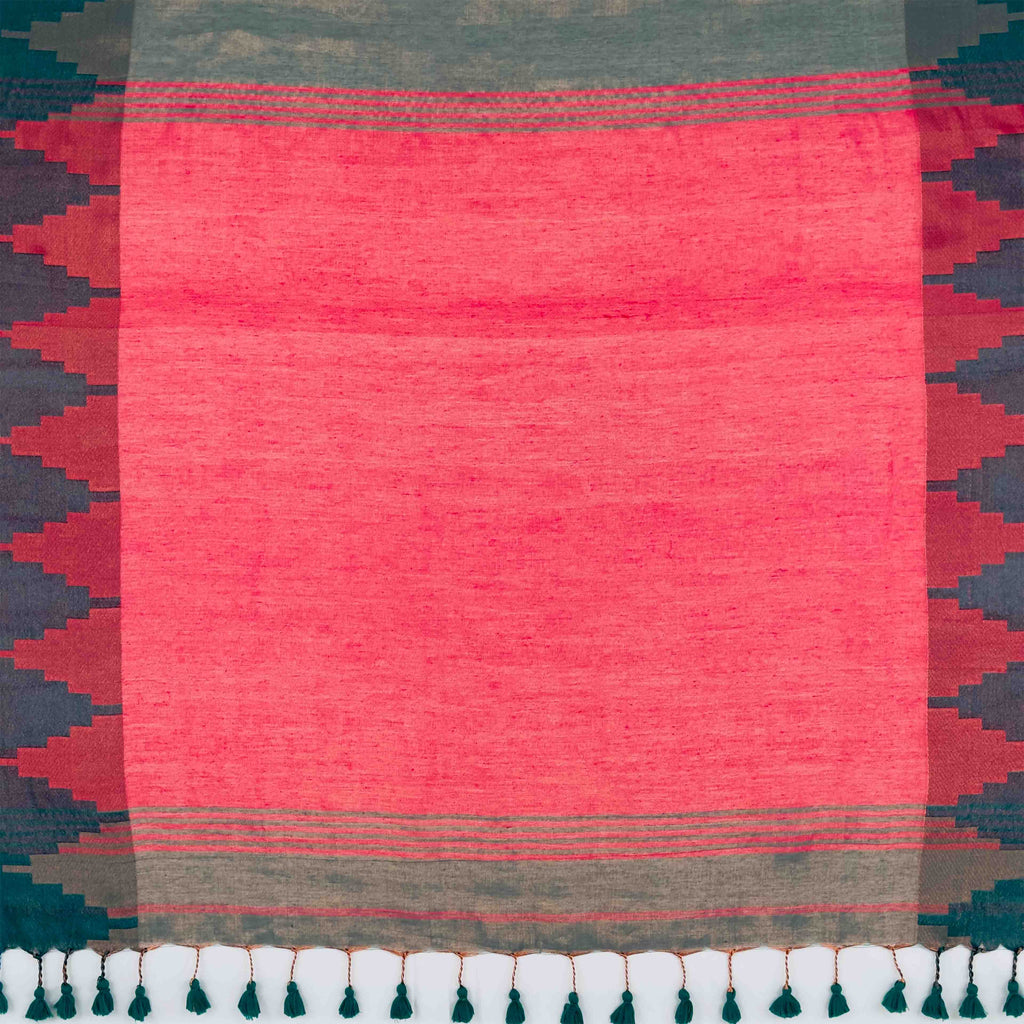 Khadi Cotton Saree - Temple Border