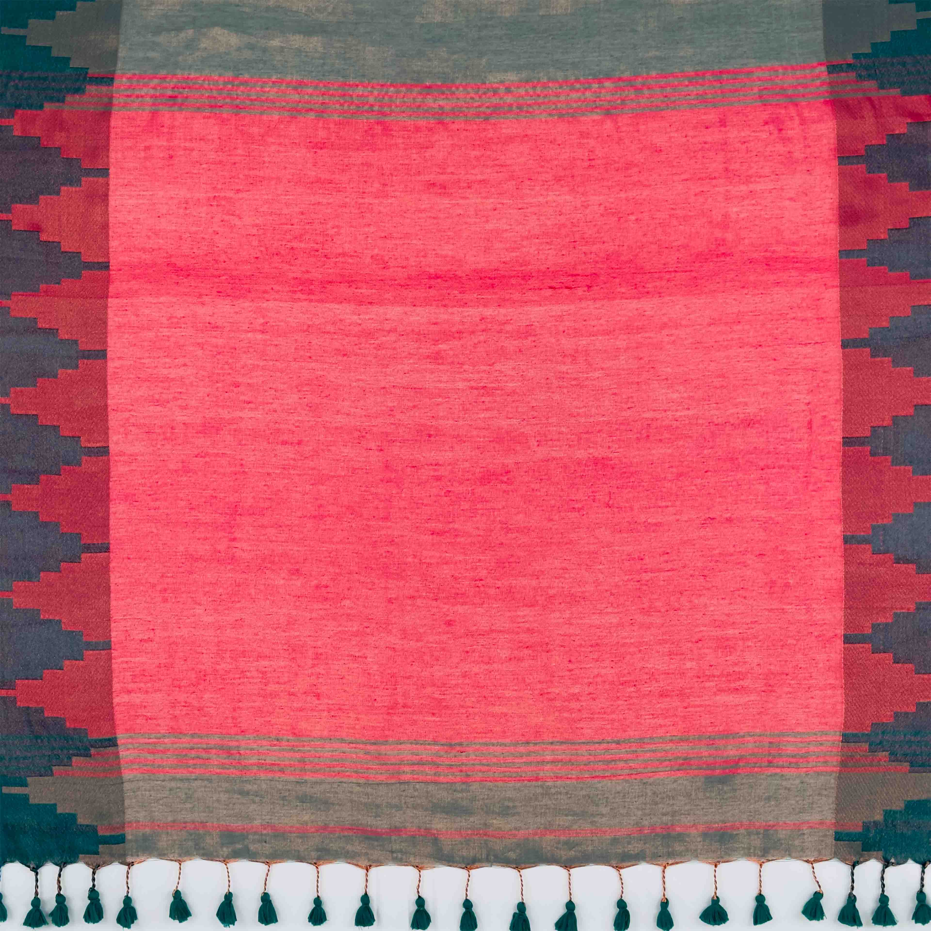 Khadi Cotton Saree - Temple Border