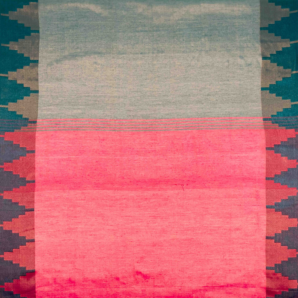 Khadi Cotton Saree - Temple Border