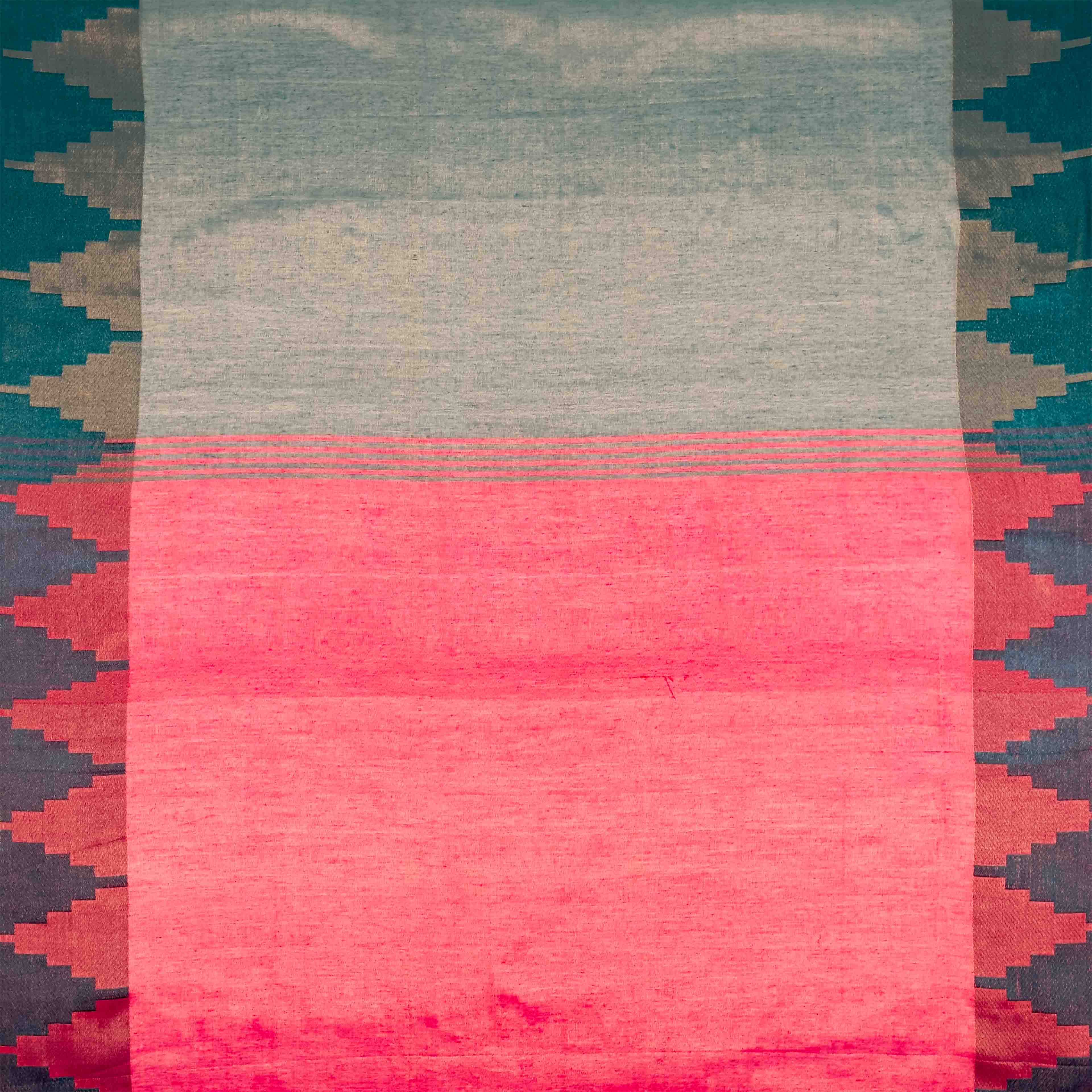 Khadi Cotton Saree - Temple Border